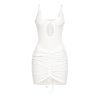 Mini robe blanche courte ajourée transparente